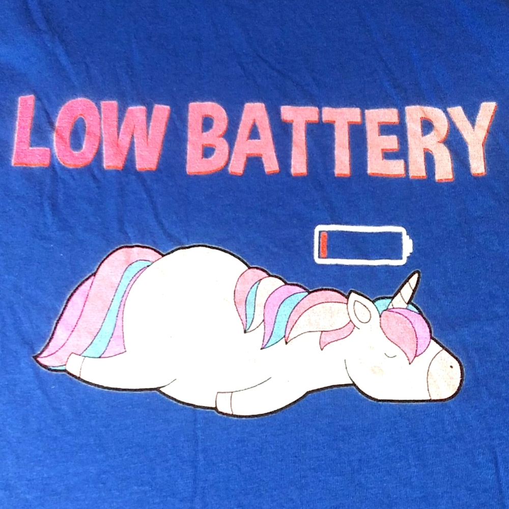 Unicorn Low Battery Racer Back Tank